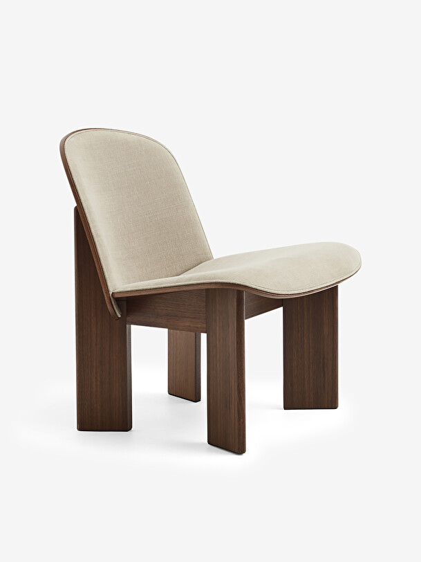 fauteuil scalpello noyer coton et blanc naturale