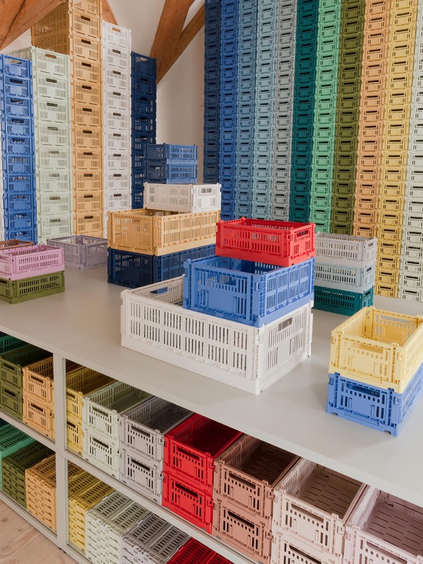 panier colore cassa s polipropilene riciclare bleu ciel - fieno cielo