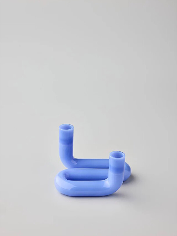 onda supporto di candela blu