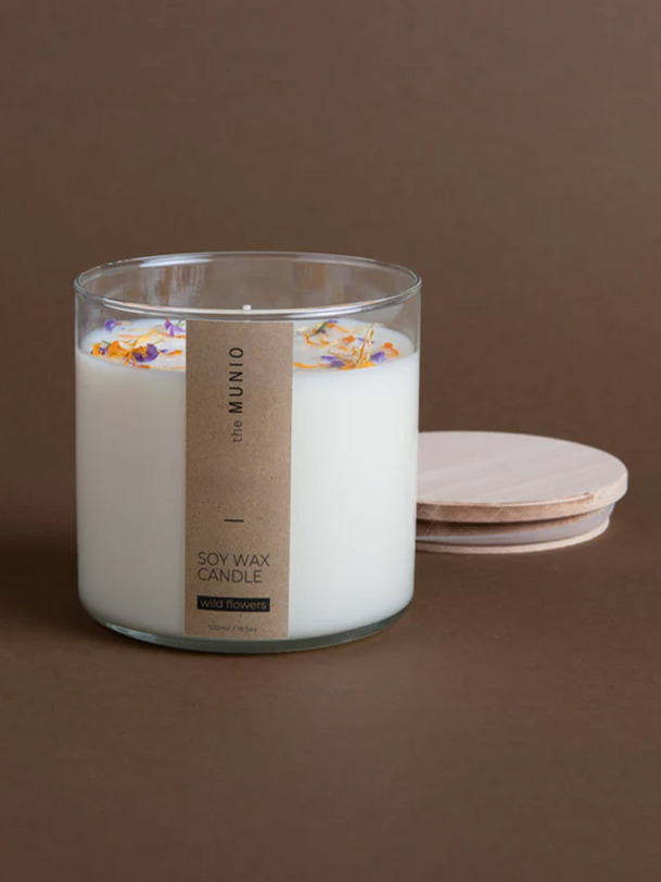 bougie fiori selvatici 550 ml - il munio bianco