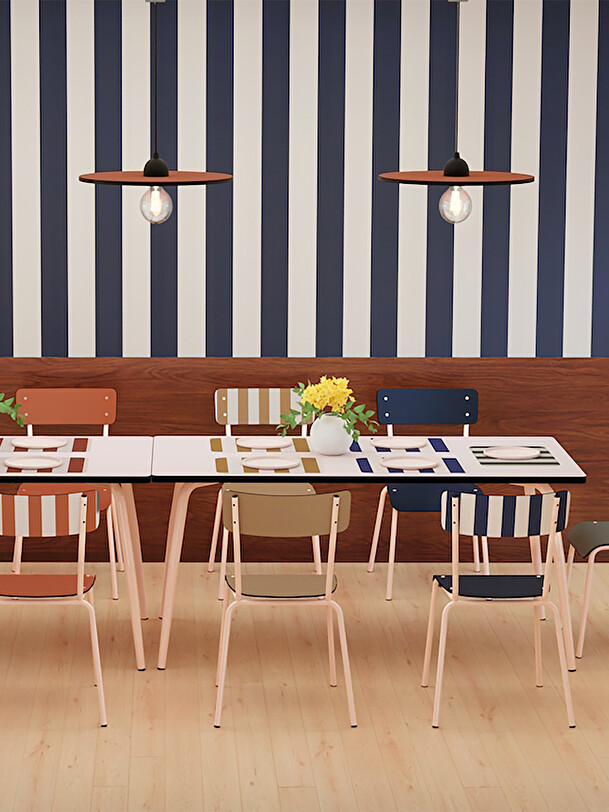 suzie navy a righe sedia marino