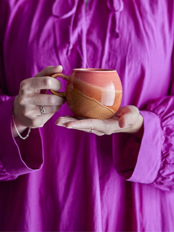 tasse it grès paula - bloomingville arancione
