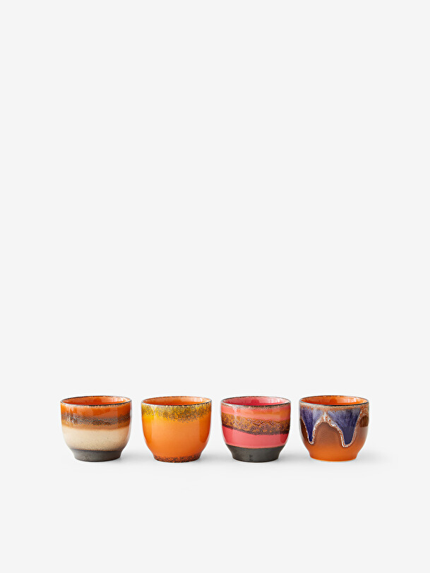 set di 4 tazze di caffè multicolore