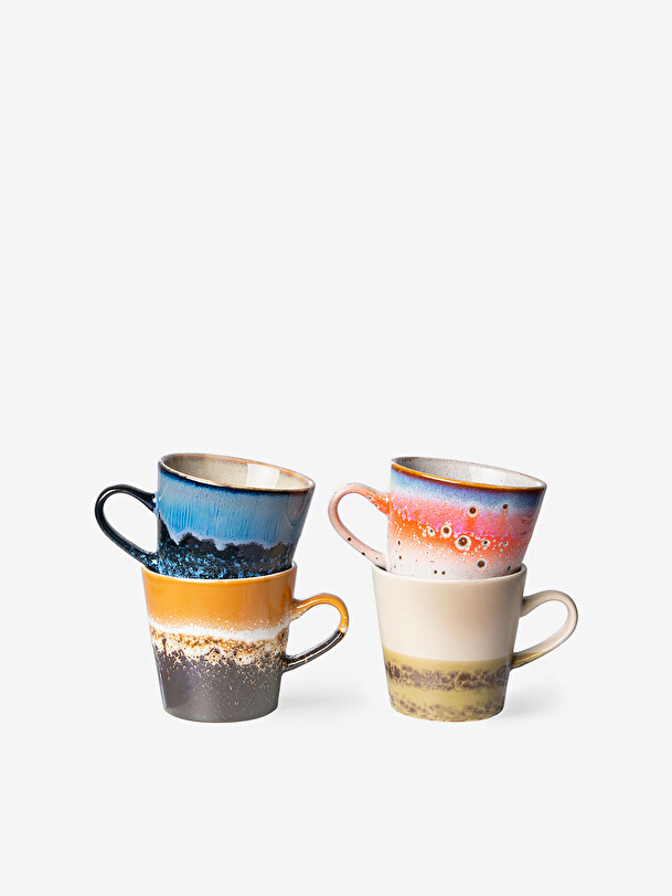 set di 4 americano tazze multicolore