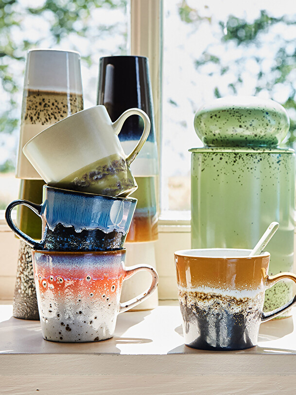 set di 4 americano tazze multicolore