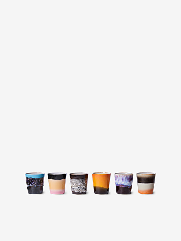 set di 6 ristretto anni 70 stellare multicolore