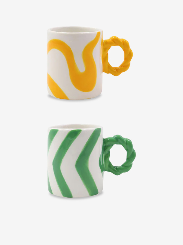 set de 2 tasses espresso rosario - que rico optiplast verde
