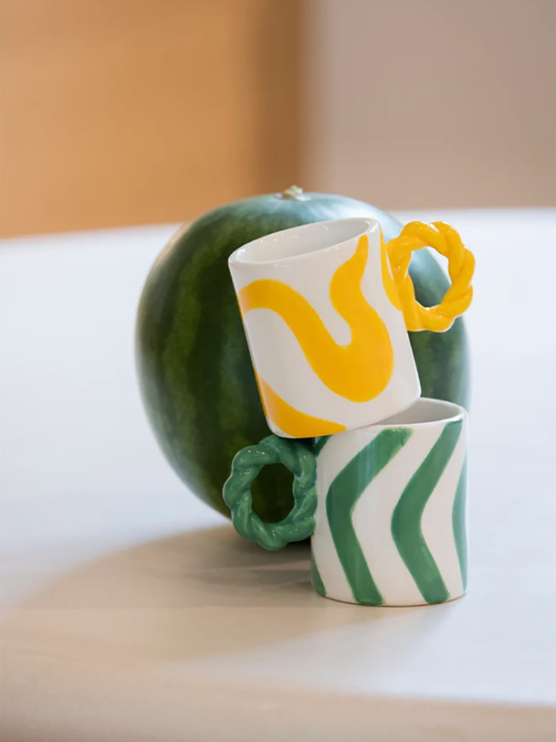 set de 2 tasses espresso rosario - que rico optiplast verde