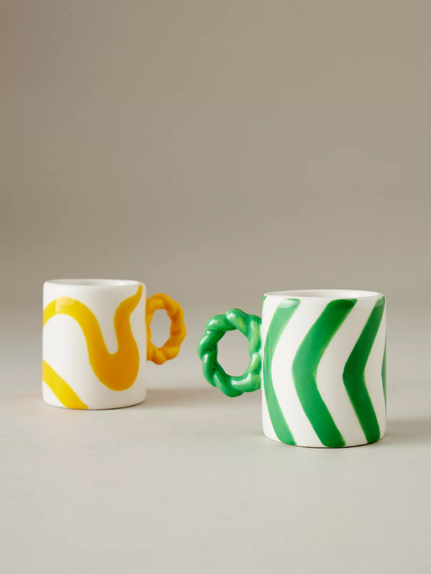 set de 2 tasses espresso rosario - que rico optiplast verde