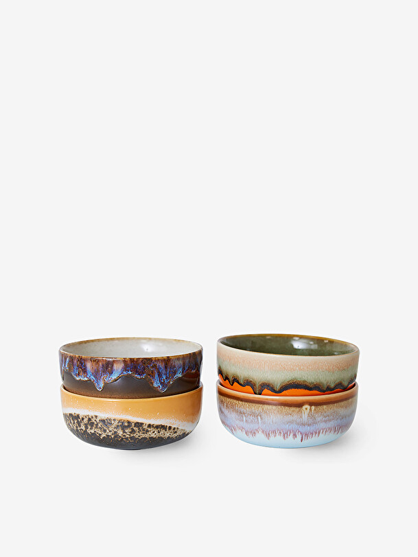 set di 4 tapas ciotole anni 70 multicolore