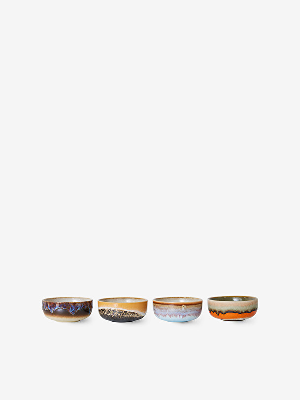 set di 4 tapas ciotole anni 70 multicolore
