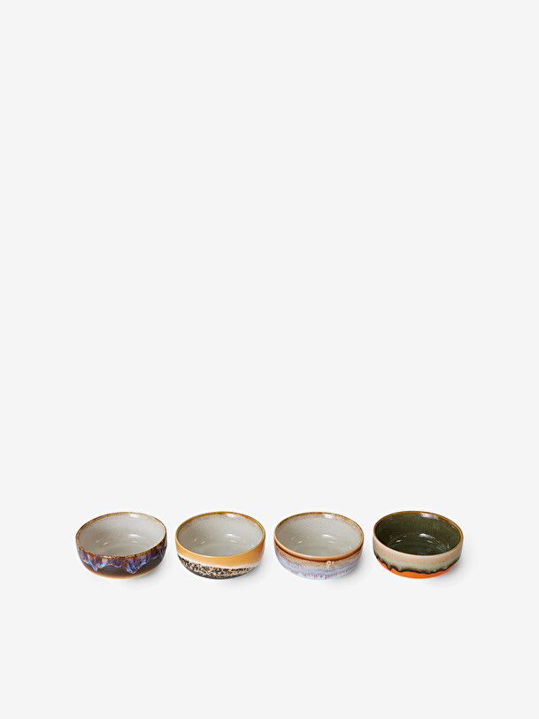 set di 4 tapas ciotole anni 70 multicolore