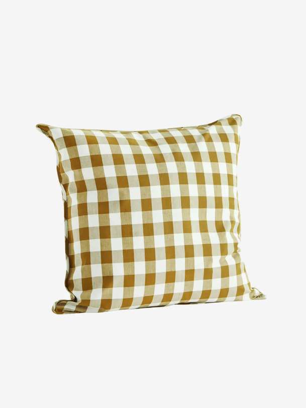 coussin vichy 50x50 - mme stoltz senape