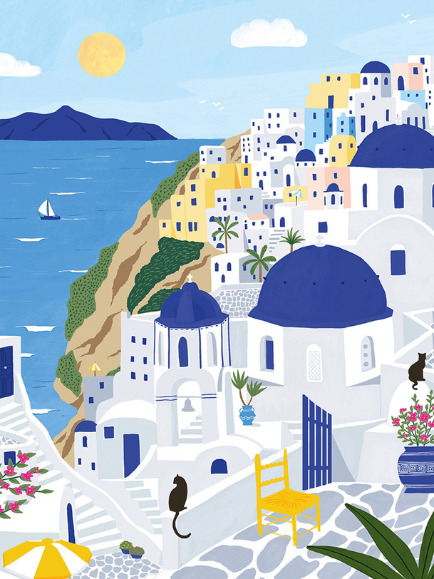 puzzle santorini 500 pezzi pezzo e lamore blu