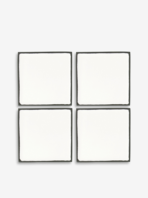 4 croki sottobicchieri nero bianco