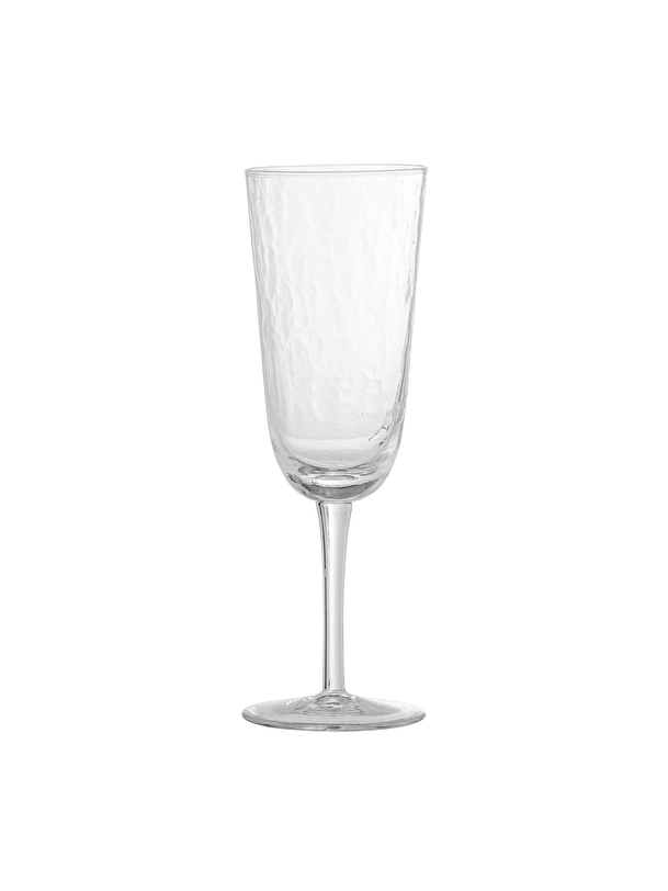 set 4 martellato flauti d6.5 h21 trasparente