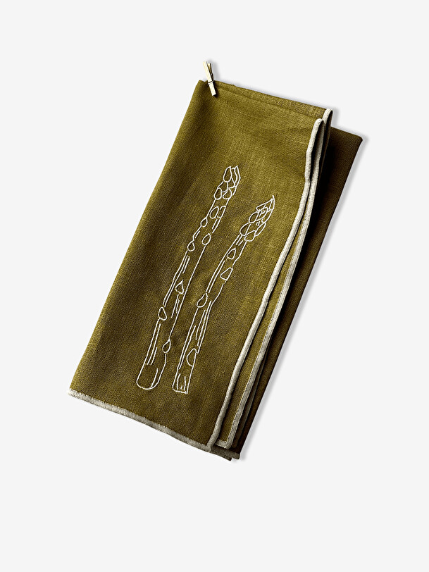 set di 2 asparagi tovaglioli khaki