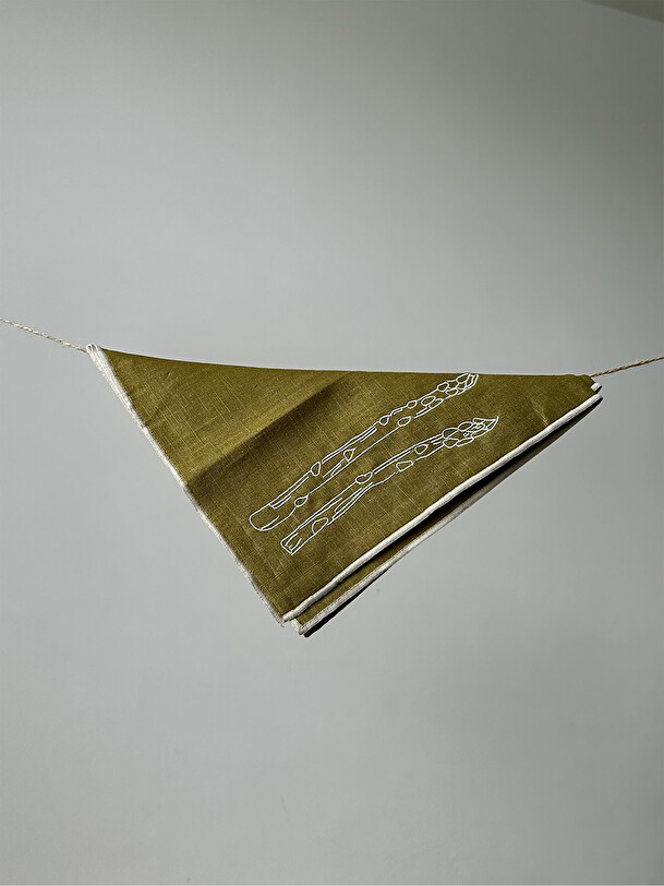 set di 2 asparagi tovaglioli khaki