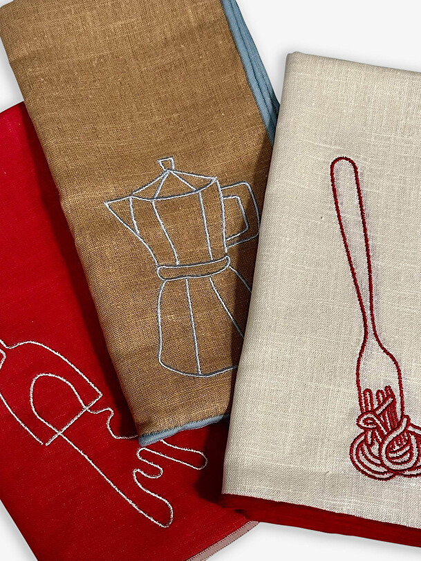 lot de 2 tovaglioli cafe - leclettico stile di vita beige