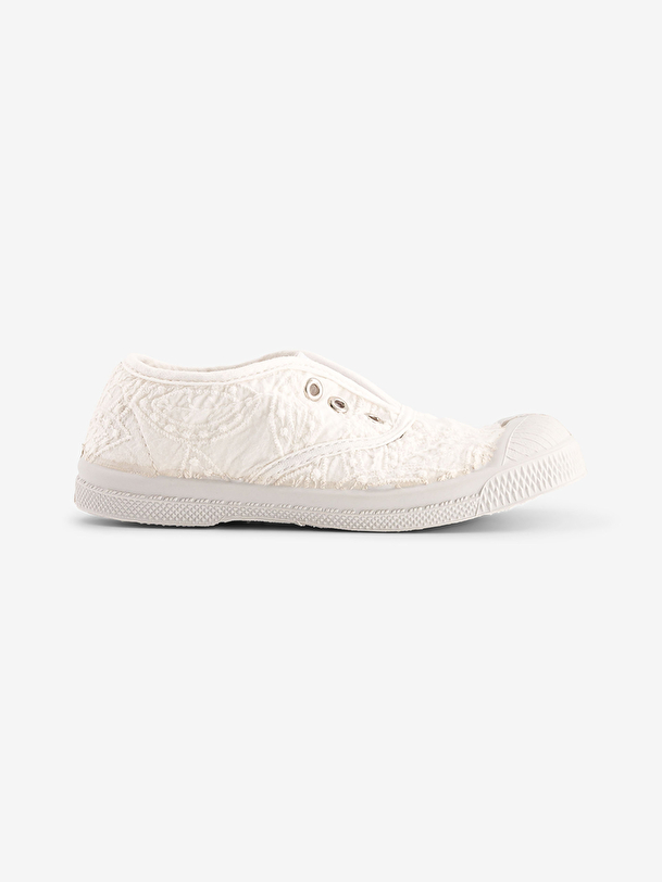 tennis elly bambini ricamo ecru