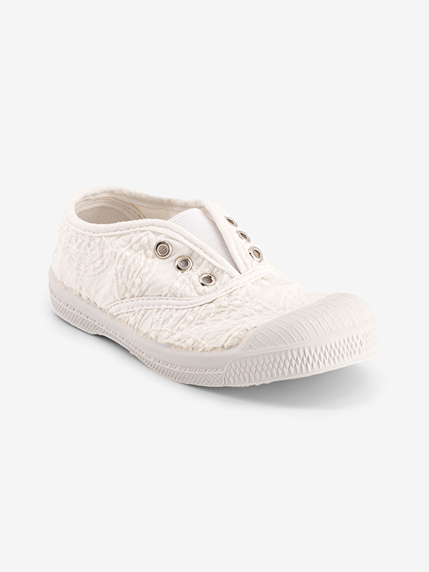 tennis elly bambini ricamo ecru
