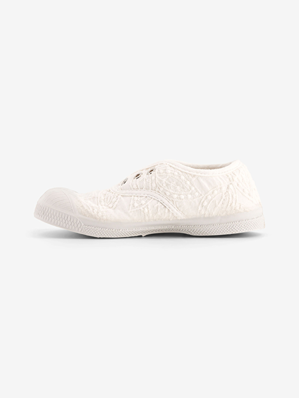 tennis elly bambini ricamo ecru