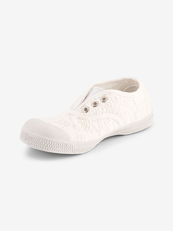 tennis elly bambini ricamo ecru