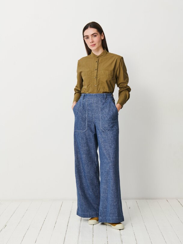 moison pantaloni blu