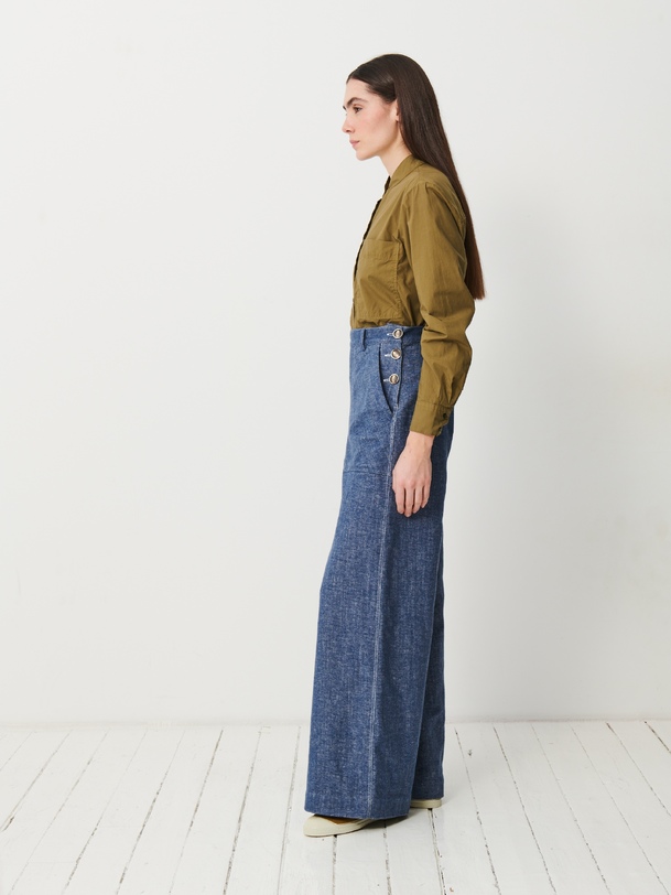 moison pantaloni blu