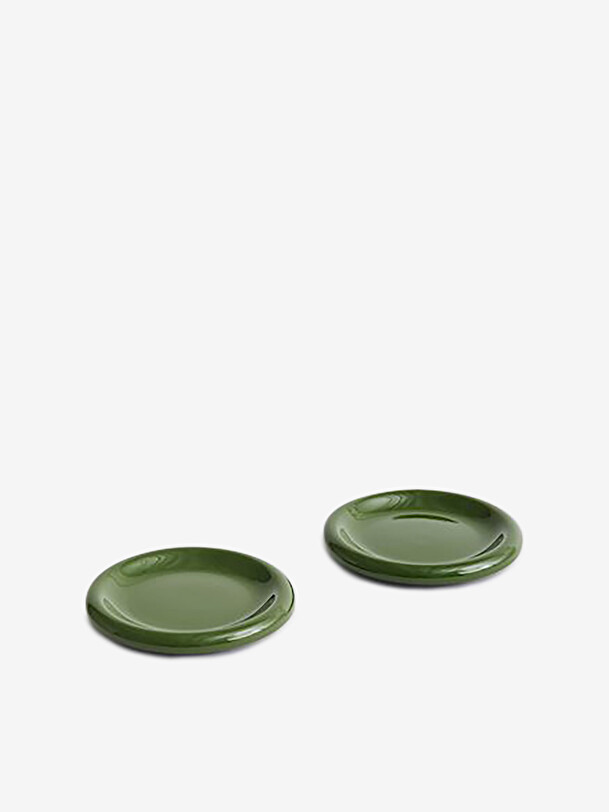 set di 2 barro piastre 18cm verde verde