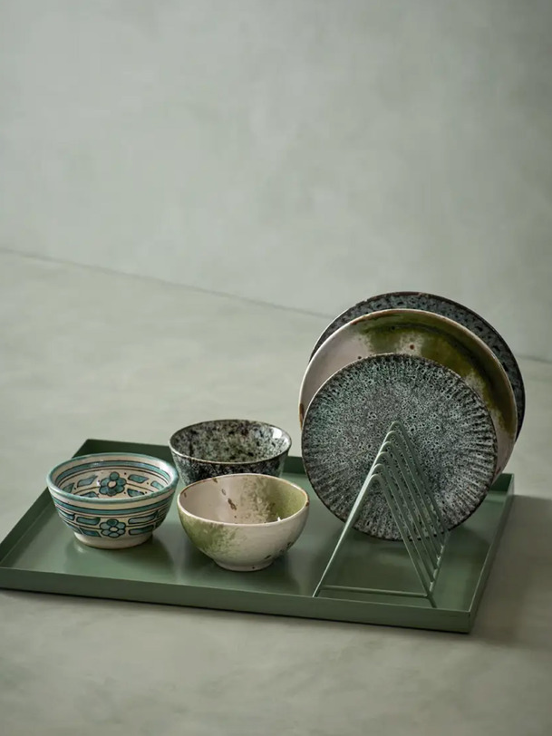 assiette di gres t.m - mme stoltz blu