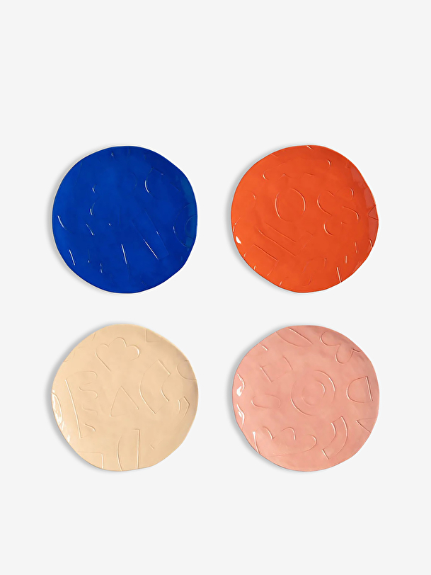 set di 4 etch piatti multicolore