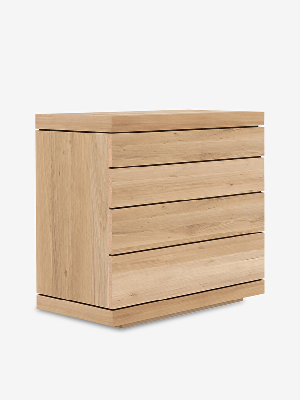 rovere burger cassettiera con 4 cassetti in rovere chiaro