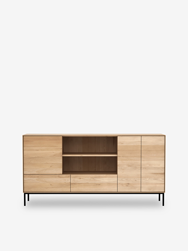 rovere whitebird credenza -3 porte 2 cassetti in rovere chiaro