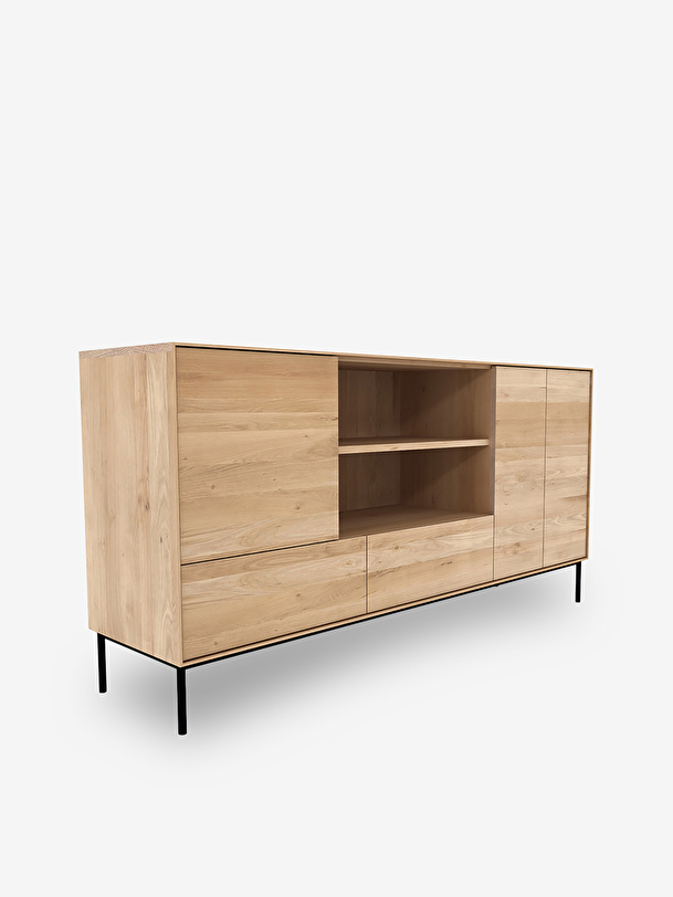rovere whitebird credenza -3 porte 2 cassetti in rovere chiaro