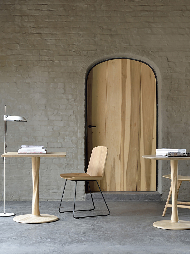 rovere di torsione tavolo quadrato - l70 cm rovere chiaro