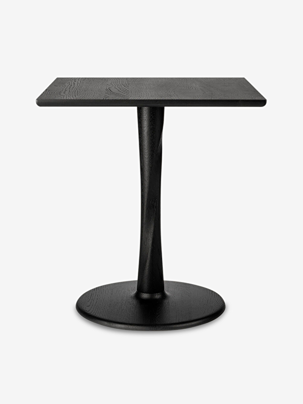 rovere di torsione piazza da tavola nera - l70 cm nero