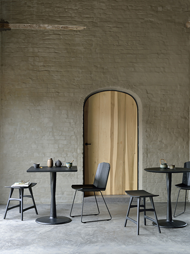 rovere di torsione piazza da tavola nera - l70 cm nero