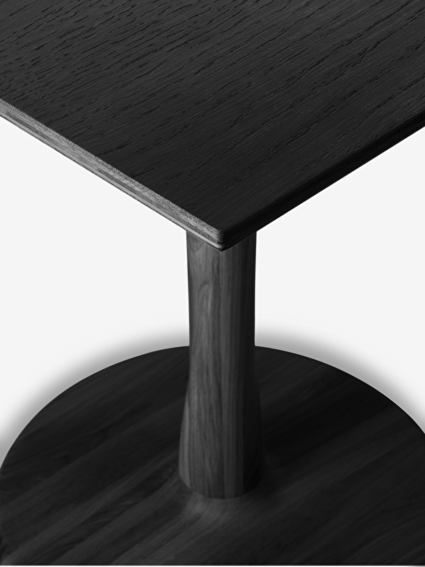 rovere di torsione piazza da tavola nera - l70 cm nero