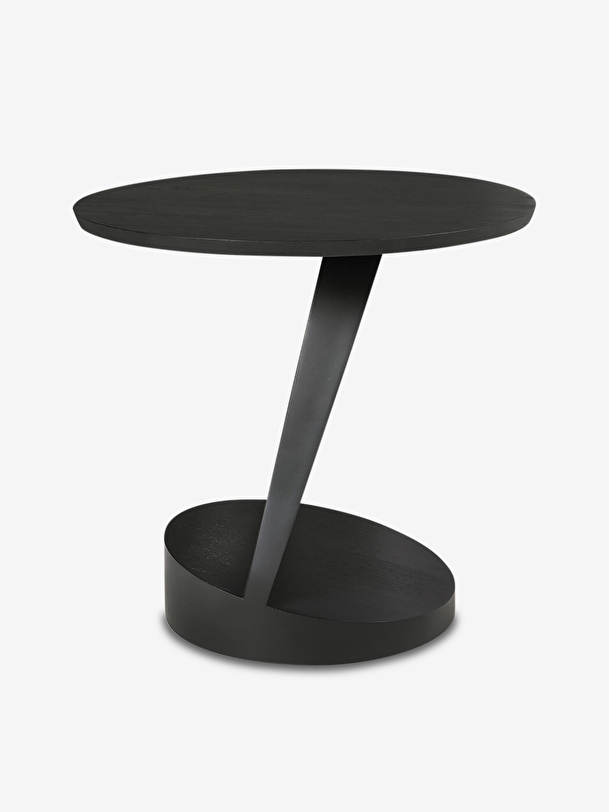 teak oblic nero tavolino d52 cm nero