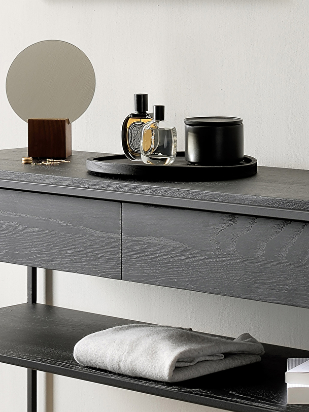 rovere monolit nero console - 2 cassetti nero