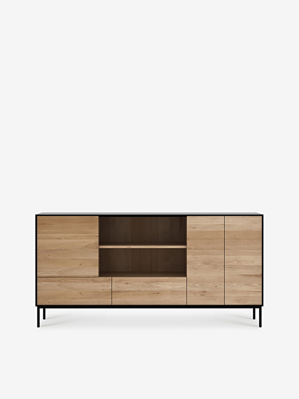 rovere merlo credenza - 3 porte 2 cassetti chene fonce