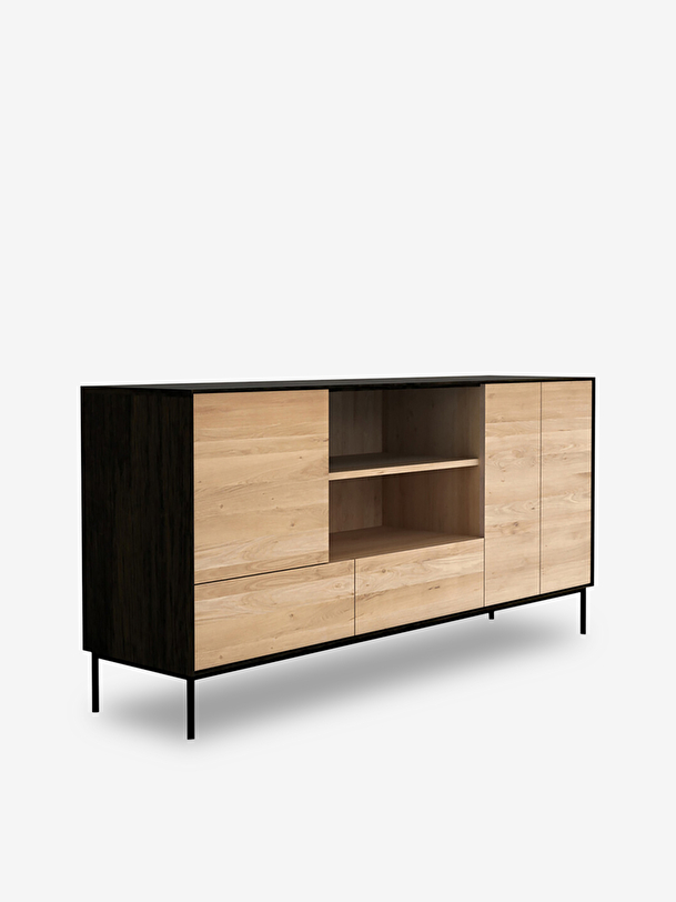 rovere merlo credenza - 3 porte 2 cassetti chene fonce