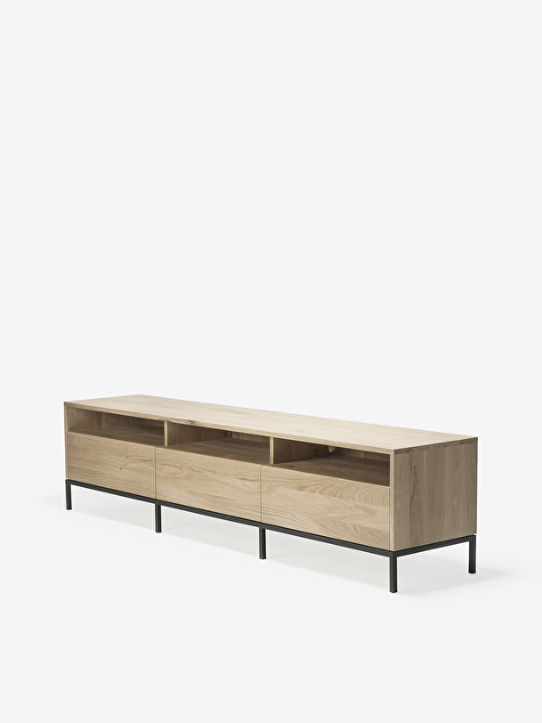 meuble tv ligna it chene - 3 tiroirs rovere chiaro