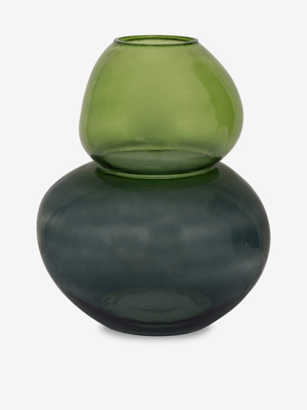 due tonalità di verde soffiato vaso in vetro verde