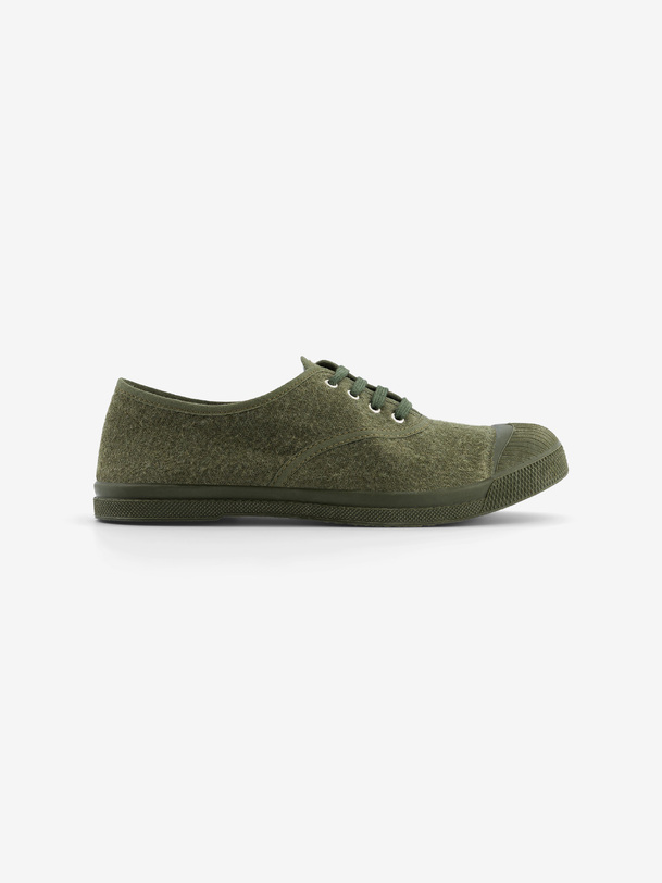 donna lace-up flanella tennis khaki