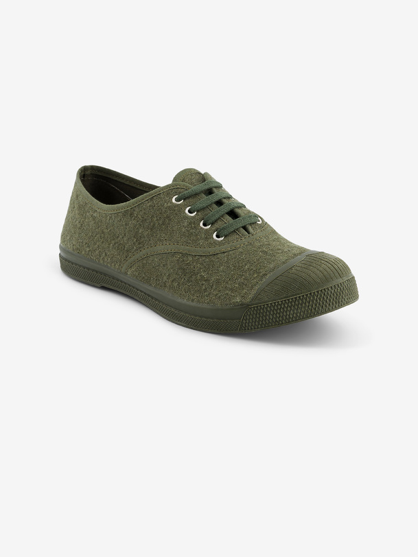donna lace-up flanella tennis khaki