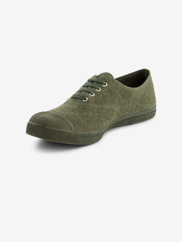 donna lace-up flanella tennis khaki