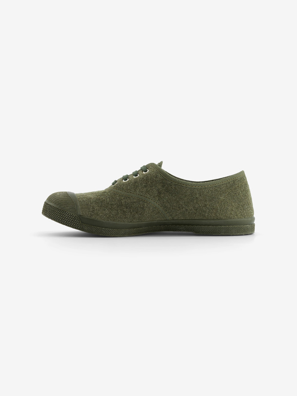 donna lace-up flanella tennis khaki